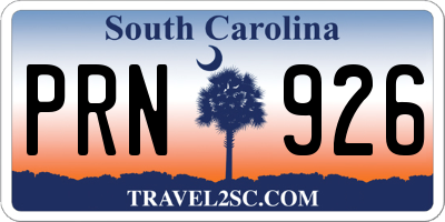 SC license plate PRN926