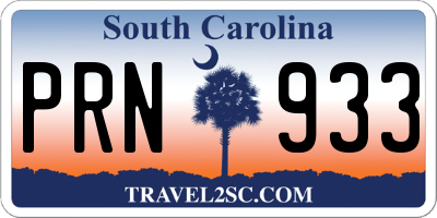 SC license plate PRN933