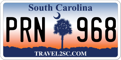 SC license plate PRN968