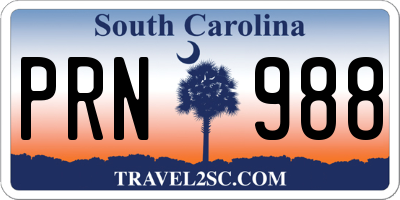 SC license plate PRN988