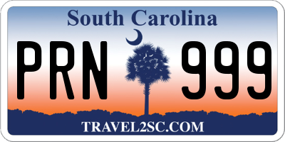 SC license plate PRN999