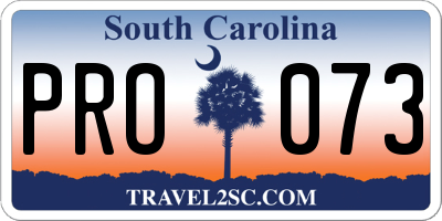 SC license plate PRO073