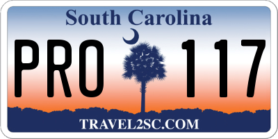 SC license plate PRO117