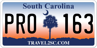 SC license plate PRO163