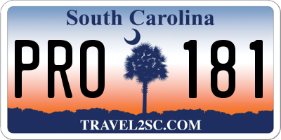 SC license plate PRO181