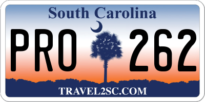 SC license plate PRO262