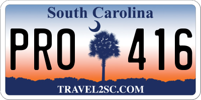 SC license plate PRO416