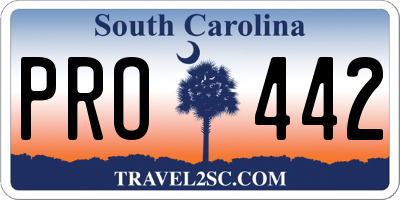 SC license plate PRO442
