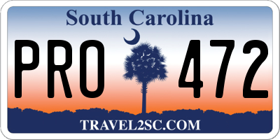 SC license plate PRO472
