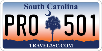 SC license plate PRO501