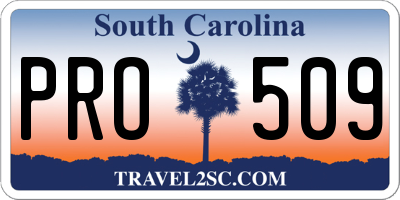 SC license plate PRO509