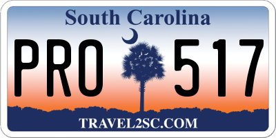 SC license plate PRO517