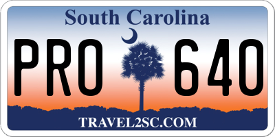 SC license plate PRO640