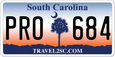 SC license plate PRO684