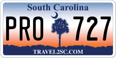 SC license plate PRO727