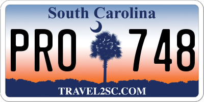 SC license plate PRO748