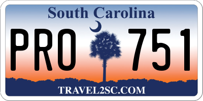SC license plate PRO751