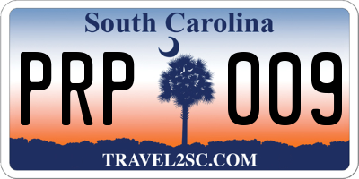 SC license plate PRP009