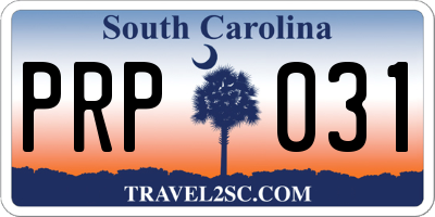 SC license plate PRP031