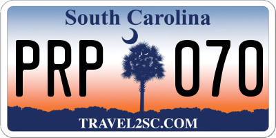 SC license plate PRP070