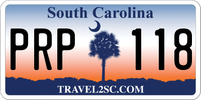 SC license plate PRP118