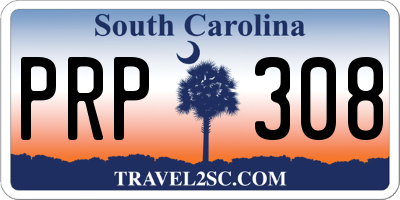 SC license plate PRP308