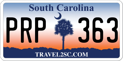 SC license plate PRP363