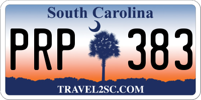 SC license plate PRP383