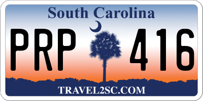 SC license plate PRP416