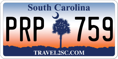 SC license plate PRP759