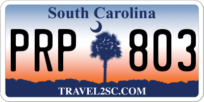 SC license plate PRP803