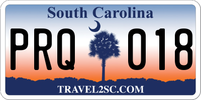 SC license plate PRQ018