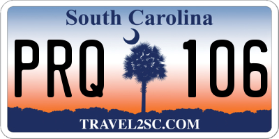 SC license plate PRQ106