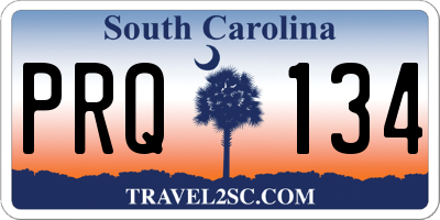 SC license plate PRQ134