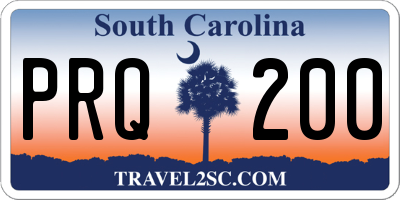SC license plate PRQ200