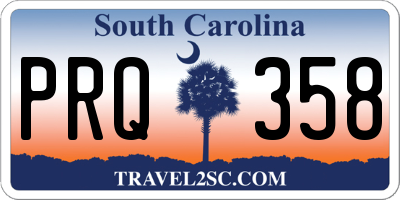 SC license plate PRQ358