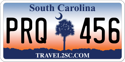 SC license plate PRQ456