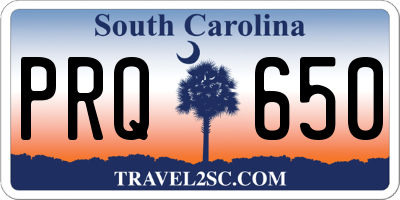 SC license plate PRQ650