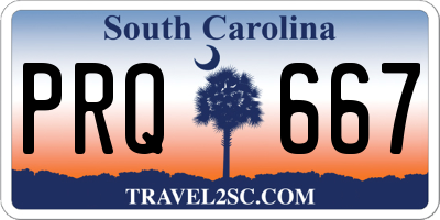 SC license plate PRQ667