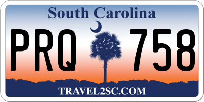 SC license plate PRQ758
