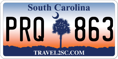 SC license plate PRQ863