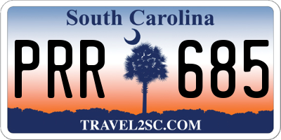 SC license plate PRR685