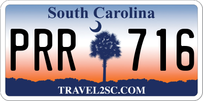 SC license plate PRR716