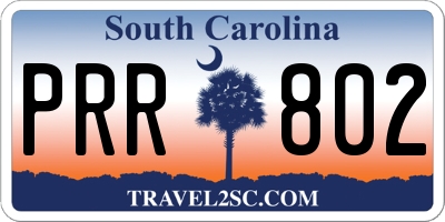 SC license plate PRR802