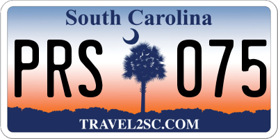 SC license plate PRS075