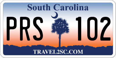 SC license plate PRS102