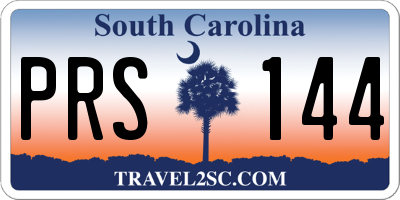 SC license plate PRS144