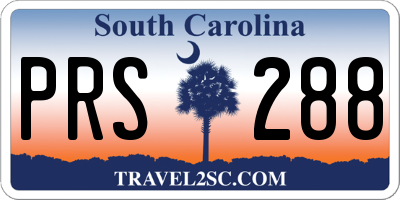 SC license plate PRS288