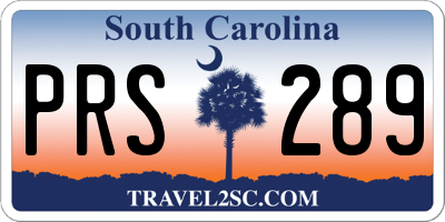 SC license plate PRS289