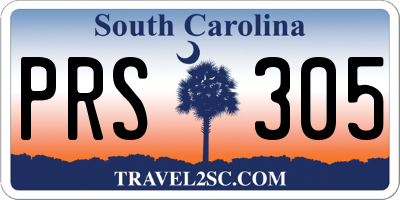 SC license plate PRS305